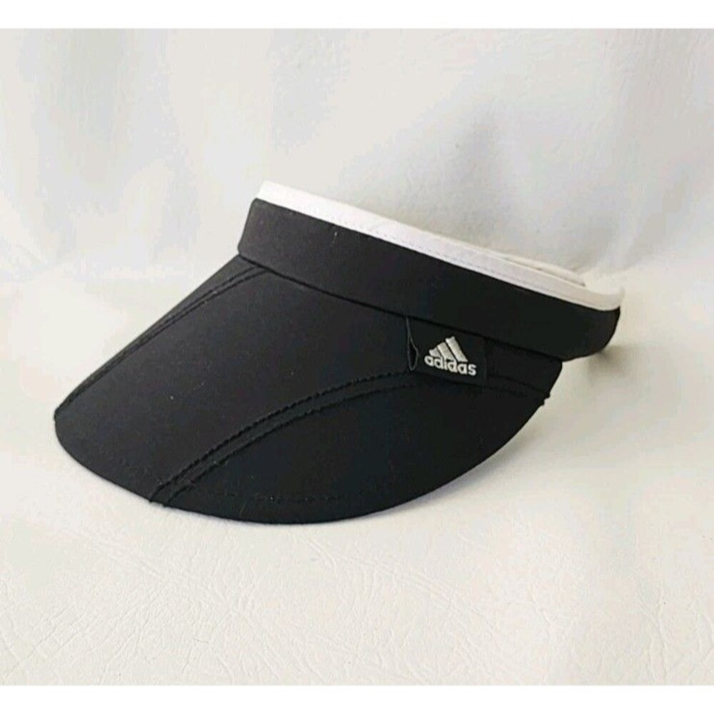 Adidas Black W/ White Contrast OSFA Sun Visor Golf Hiking Outdoor Tennis Beach
